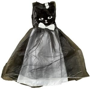Black Cat Halloween Costume Dress Up Gown Sleeveless Tulle Size Large 10-12